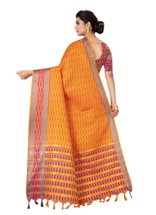 Women's Tansui Silk Saree(Mustard ,5-6Mtrs) - Image 3