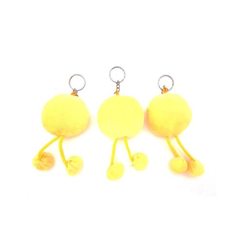 Pack of 3_Smiley With Leg Keychain (Color: Assorted)