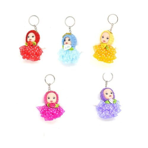 Pack of 5_Doll Girl Keychain (Color: Assorted)