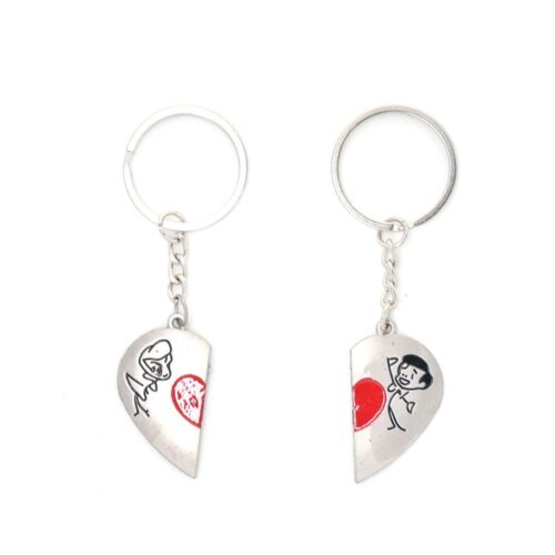 Young Couple with heartin silver Magnetic Key Chain (Color: Assorted)