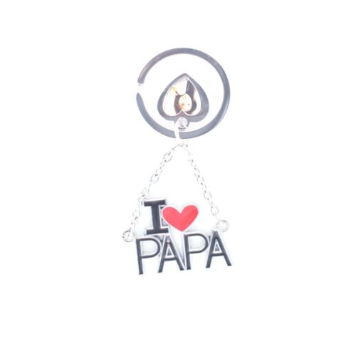 I Love Papa with heartin keychain (Color: Assorted)