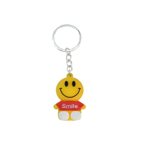 Pack of 5_Rubber smile doll Key Chain (Color: Assorted)