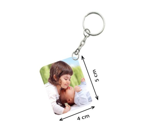 Pack Of 3_ Sister Love One Side Printed Rectangle Designer Keychain (White)