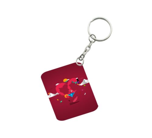 Pack Of 3_ True Love One Side Printed Rectangle Designer Keychain (Red)