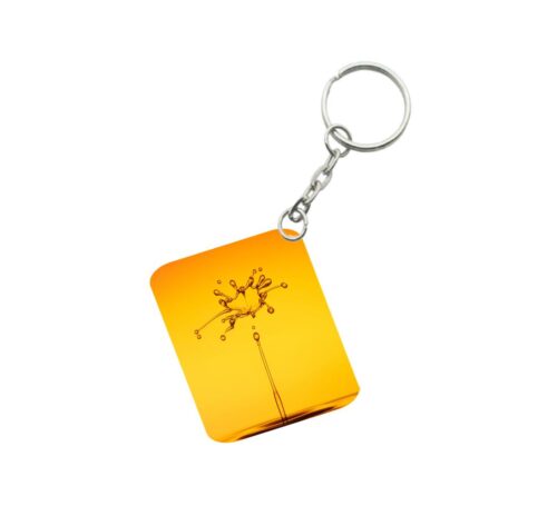 Pack Of 3_ Water Drop One Side Printed Rectangle Designer Keychain (Orange)