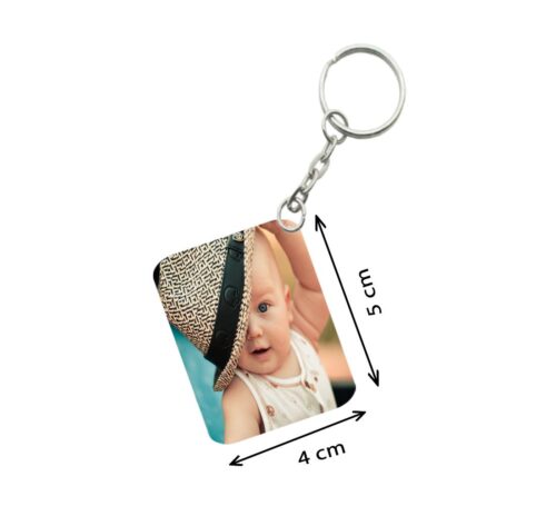 Pack Of 3_ Baby With Cap One Side Printed Rectangle Designer Keychain (Musterd)