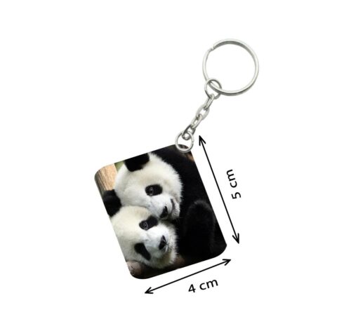 Pack Of 3_ Panta One Side Printed Rectangle Designer Keychain (White)