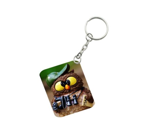 Pack Of 3_ Guide Owl One Side Printed Rectangle Designer Keychain (Multi Color)