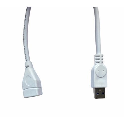 USB Male to Female Extension Cable 1.5 Yards Supports LCD, LED, TV USB Ports Connects Printer, PC, External Hard Drive (White)