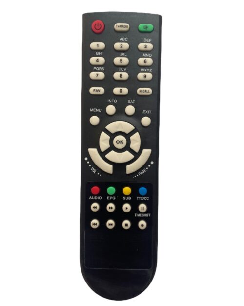 DTH Set Top Box Remote with Time and Shift Function, Compatible with DVB (Free Dish) Set Top Box Remote (Exactly Same Remote will Only Work)