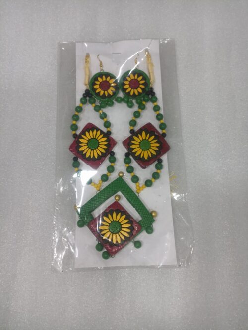 Handmade Fabric Ornament (green , yellow)