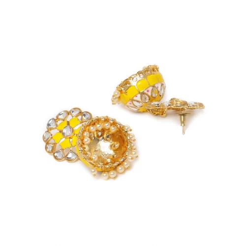 Women’s Rose Gold Plated Alloy Earrings (Yellow)